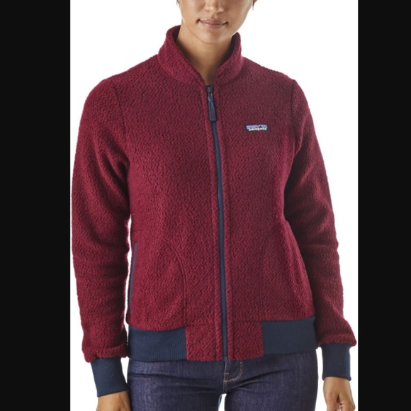 Patagonia Woolyester Fleece Jacket Coat Oxide Red - Picture 2 of 6